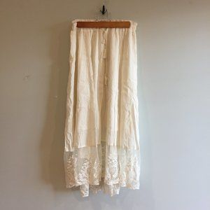 Melrose and Market cream lace maxi skirt